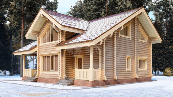 Проект дома Карелия оцилиндрованное бревно