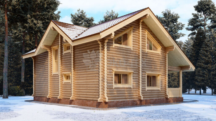 Проект дома Карелия оцилиндрованное бревно