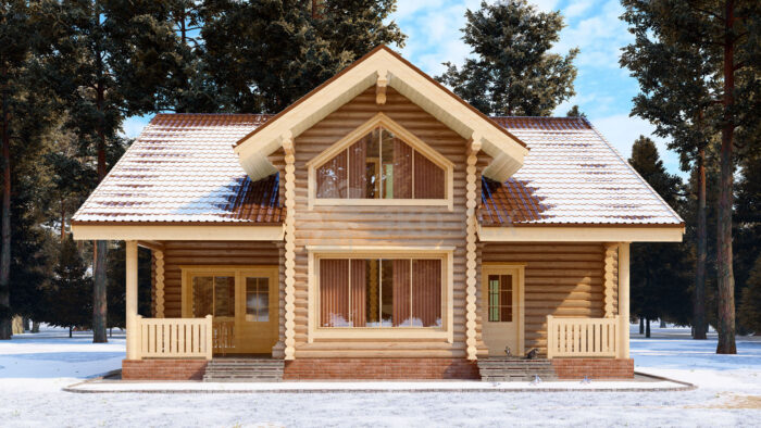 Проект дома Карелия оцилиндрованное бревно