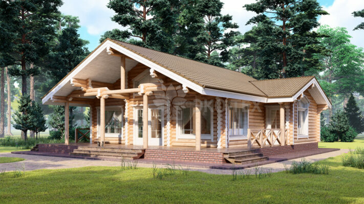 Проект дома Сосновый Бор оцилиндрованное бревно