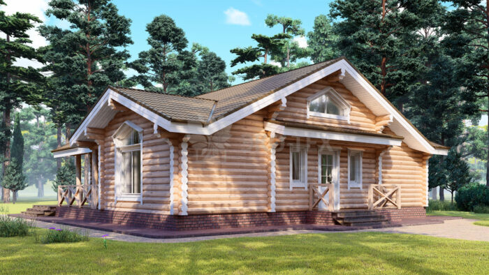 Проект дома Сосновый Бор оцилиндрованное бревно
