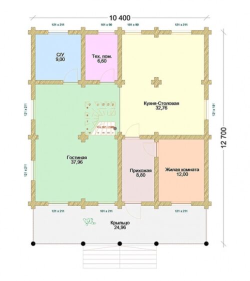 Проект дома Алые паруса оцилиндрованное