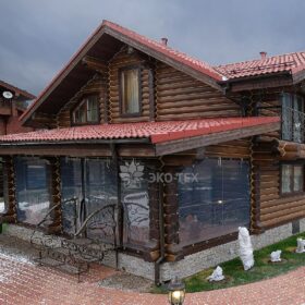 Дом из оцилиндрованного бревна по проекту Дублин