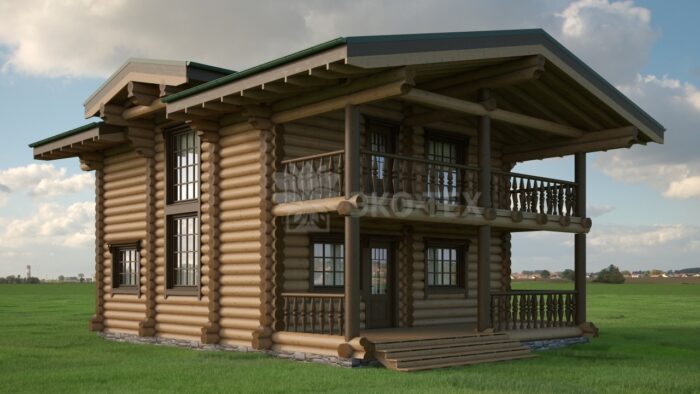 Проект бани Добронега оцилиндрованное бревно