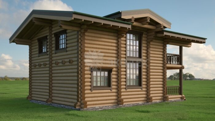 Проект бани Добронега оцилиндрованное бревно