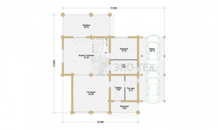 Проект дома Дублин оцилиндрованное