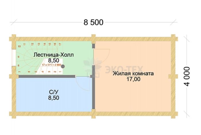 Проект дома Дубрава Стандарт оцилиндрованное