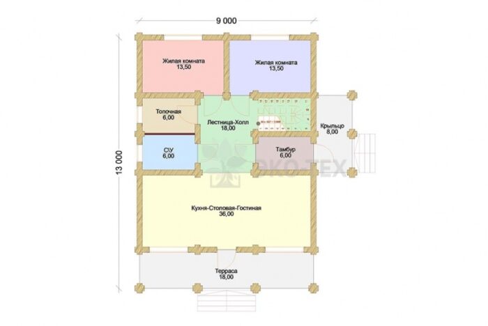 Проект дома Дубрава оцилиндрованное
