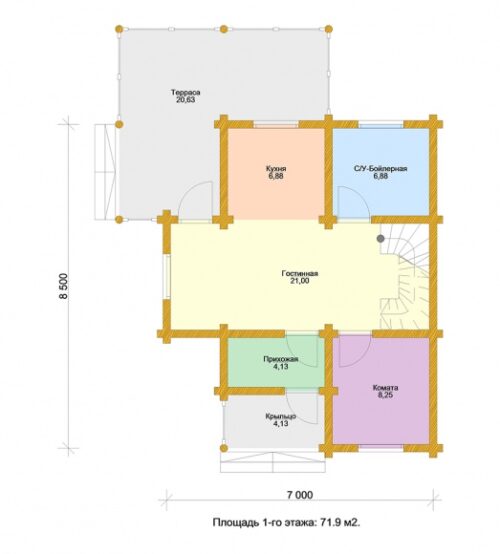 Проект дома Эльф оцилиндрованное