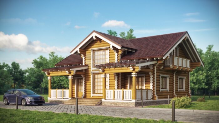 Проект дома Енисей оцилиндрованное