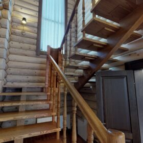 Фото дом из оцилиндрованного бревна по проекту дуб