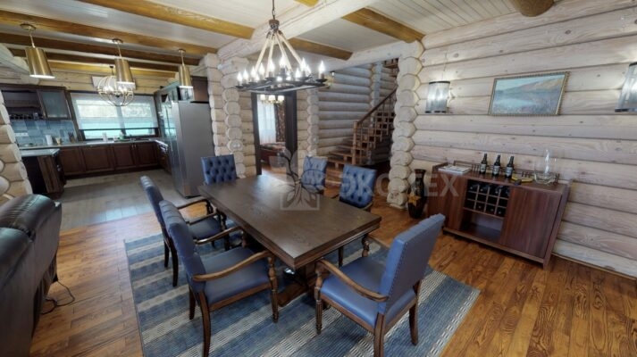 Фото дом из оцилиндрованного бревна по проекту дуб