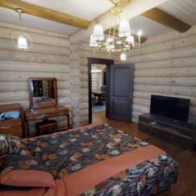 Фото дом из оцилиндрованного бревна по проекту дуб