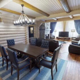 Фото дом из оцилиндрованного бревна по проекту дуб