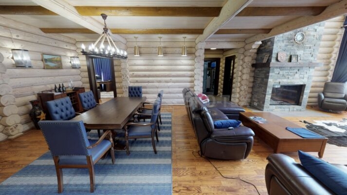 Фото дом из оцилиндрованного бревна по проекту дуб