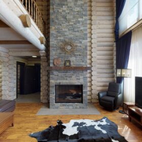 Фото дом из оцилиндрованного бревна по проекту дуб