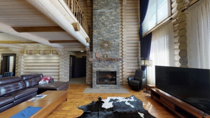 Фото дом из оцилиндрованного бревна по проекту дуб