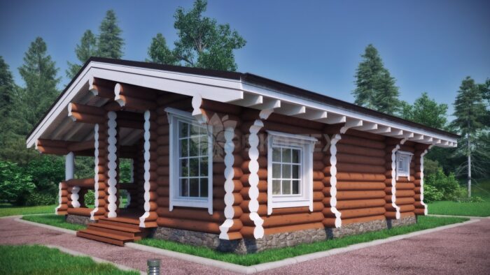 Проект дома Гостевой домик оцилиндрованное бревно