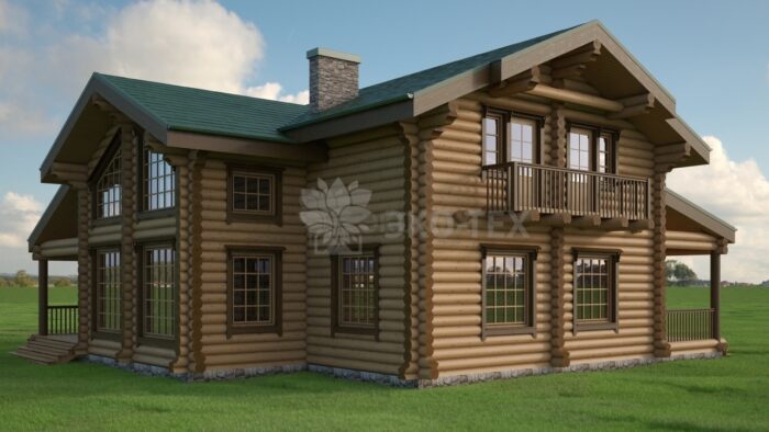 Проект дома Гринфилд оцилиндрованное