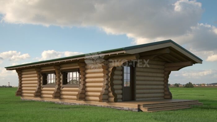 Проект бани Каменка оцилиндрованное бревно