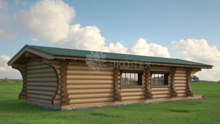 Проект бани Каменка оцилиндрованное бревно