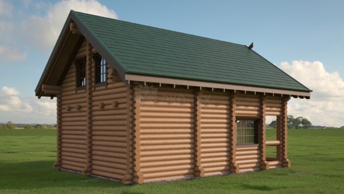 Проект бани Каури оцилиндрованное бревно