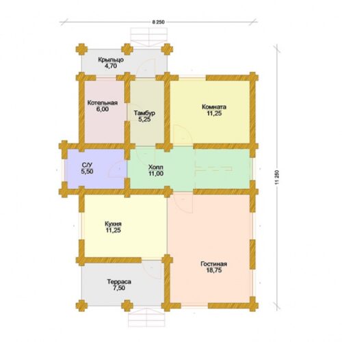 Проект дома Каштан оцилиндрованное