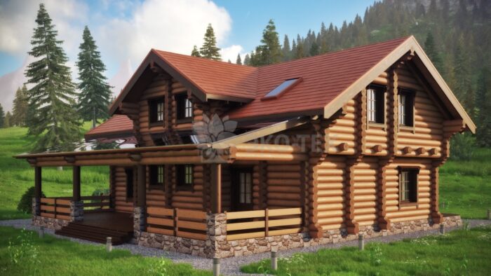 Проект дома Нидерланды оцилиндрованное бревно