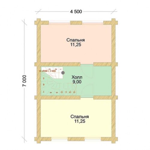 Проект дома Нордик-1 оцилиндрованное бревно