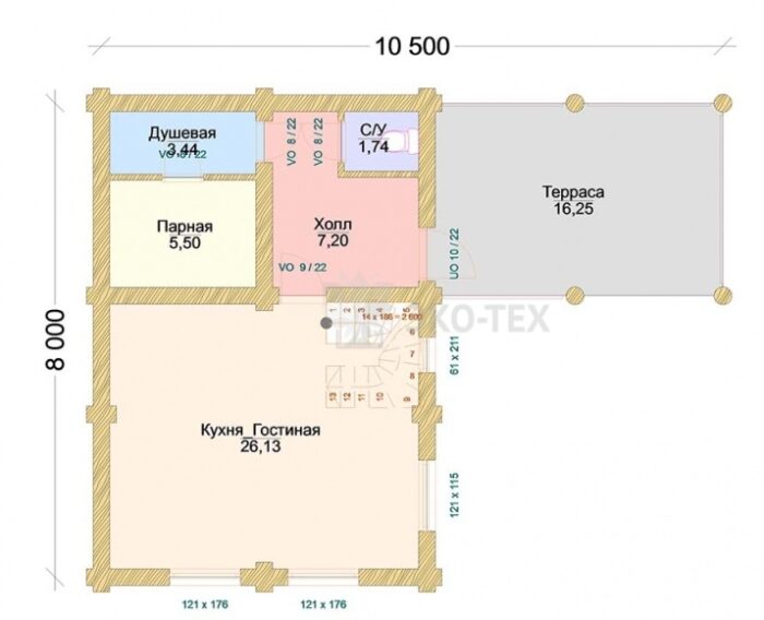 Проект дома Норвежец оцилиндрованное