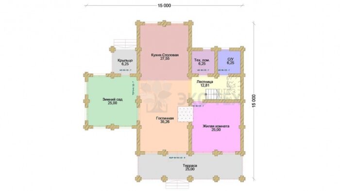 Проект дома Онегин оцилиндрованное