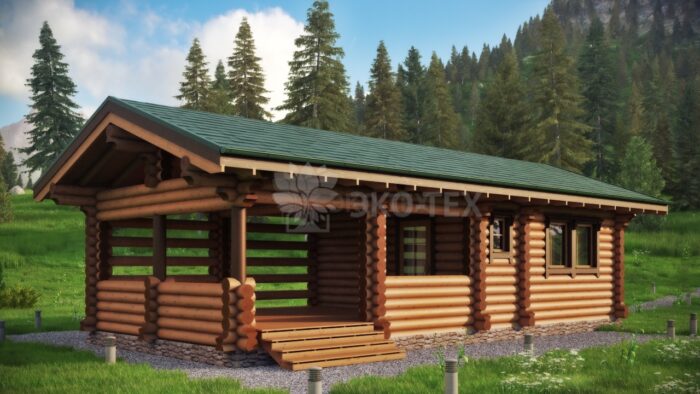 Проект бани Пелагея оцилиндрованное бревно