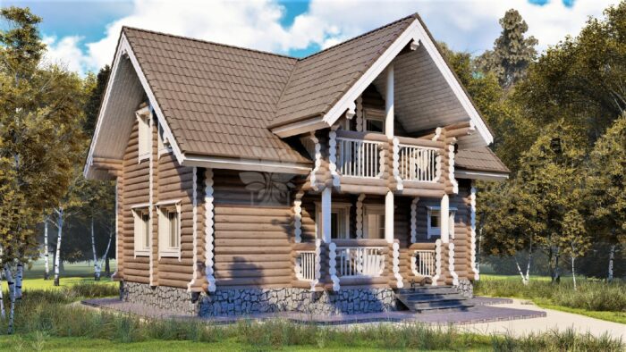 Проект дома Переделкино оцилиндрованное бревно