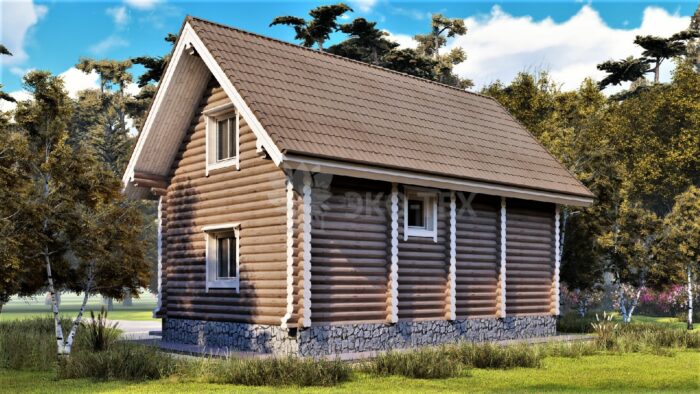 Проект дома Переделкино оцилиндрованное бревно