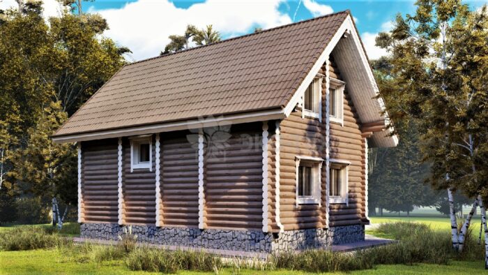 Проект дома Переделкино оцилиндрованное бревно