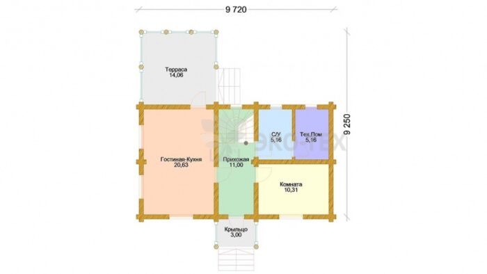 Проект дома Подмосковье 2 оцилиндрованное