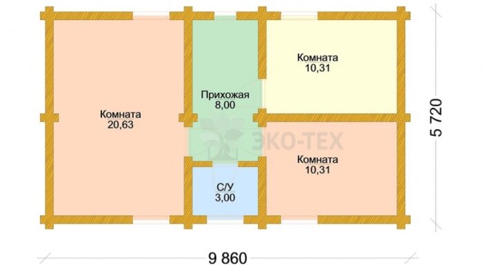 Проект дома Подмосковье 2 оцилиндрованное