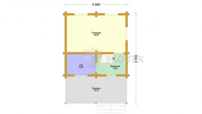 Проект дома Клен оцилиндрованное бревно