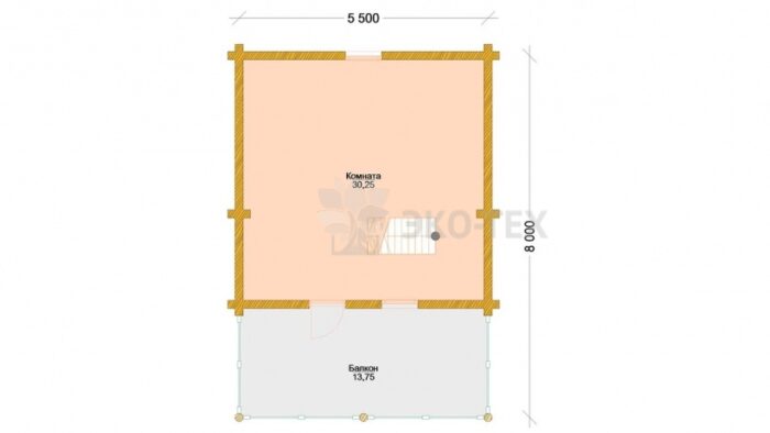 Проект дома Клен оцилиндрованное бревно