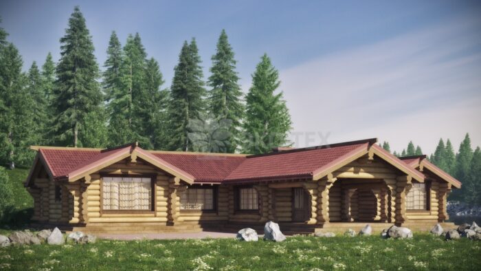 Проект дома Рокки оцилиндрованное бревно