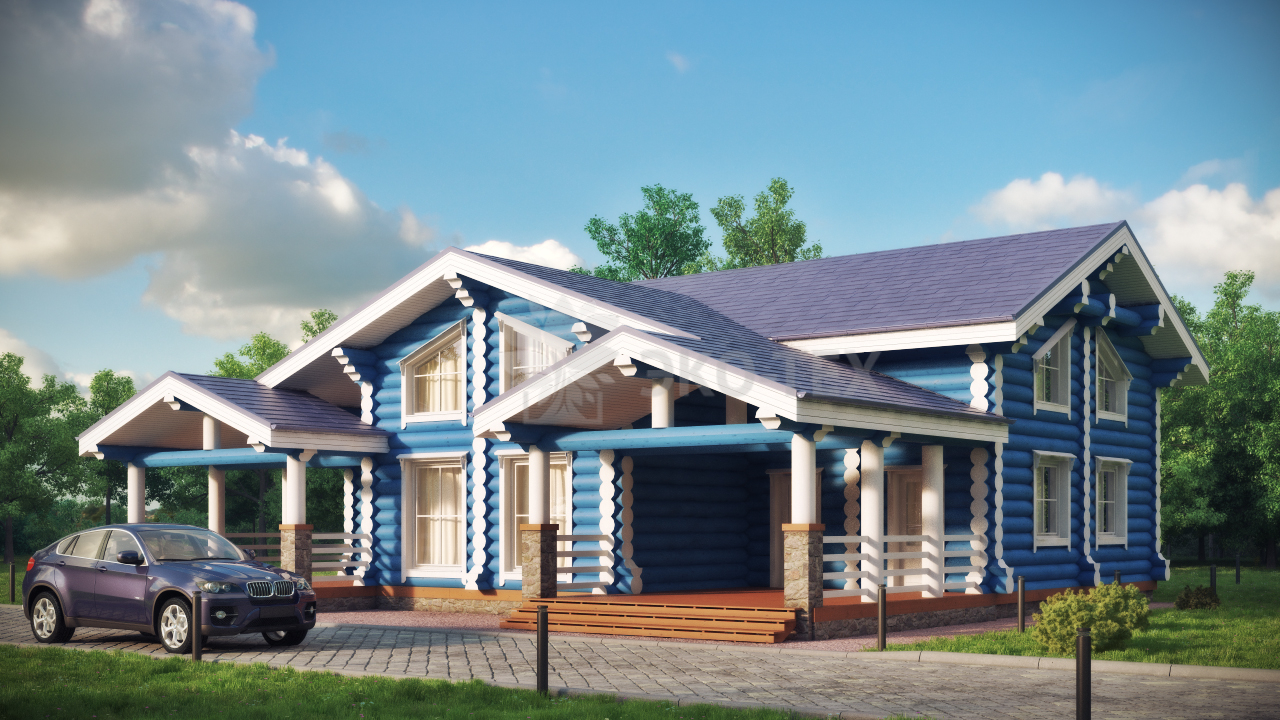 Проект дома из оцилиндрованного бревна