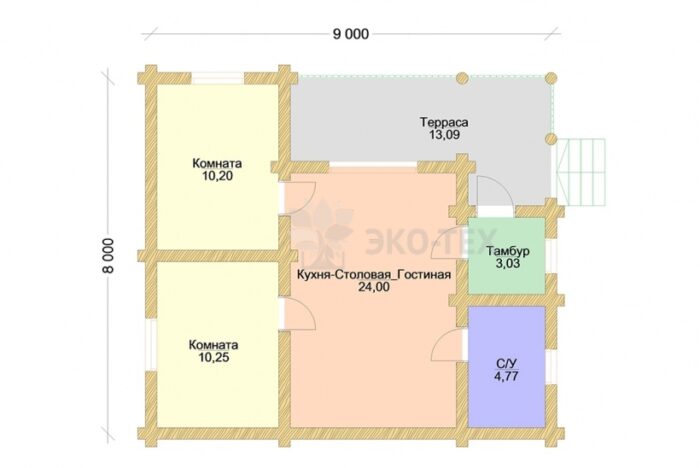 Проект дома Торжество оцилиндрованное бревно