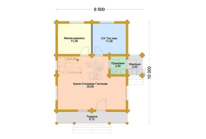 Проект дома Заречье Стандарт оцилиндрованное