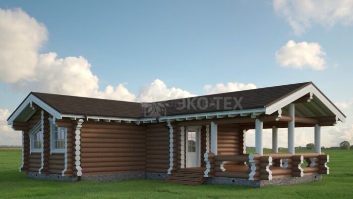 Проект бани Аделаида оцилиндрованное бревно