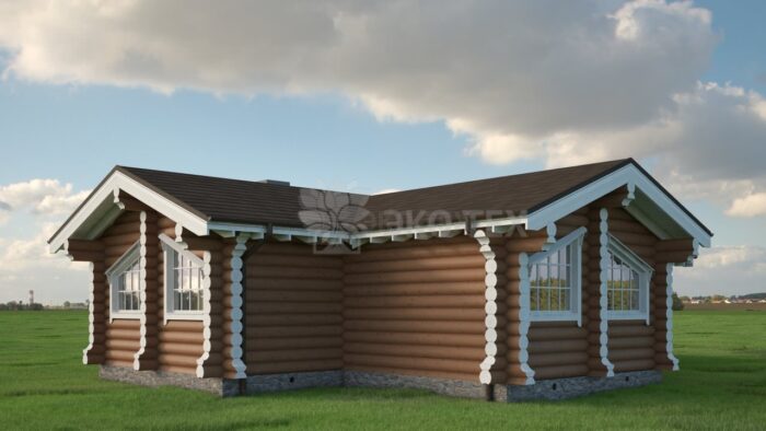 Проект бани Аделаида оцилиндрованное бревно