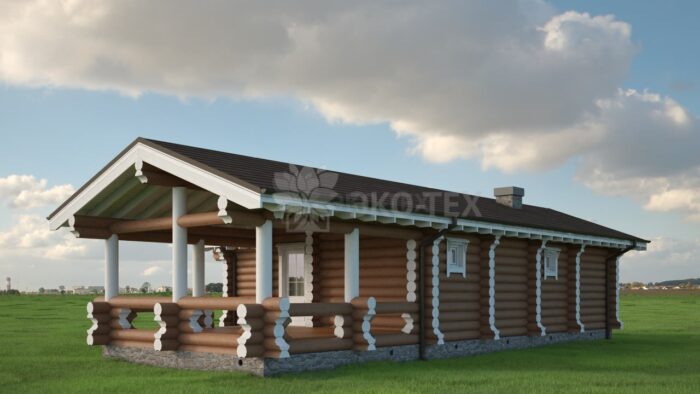 Проект бани Аделаида оцилиндрованное бревно