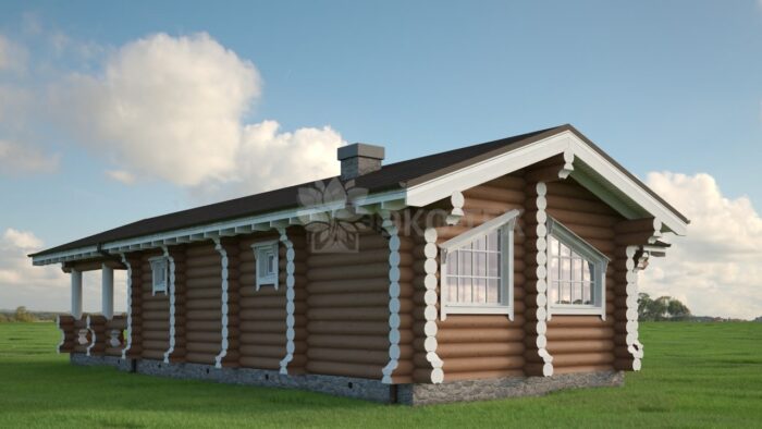 Проект бани Аделаида оцилиндрованное бревно