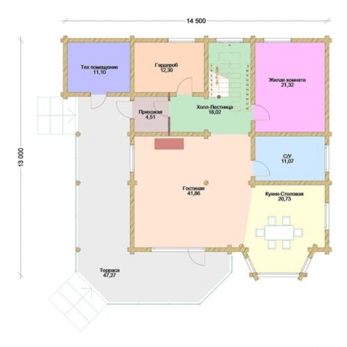 Проект дома Алина оцилиндрованное бревно