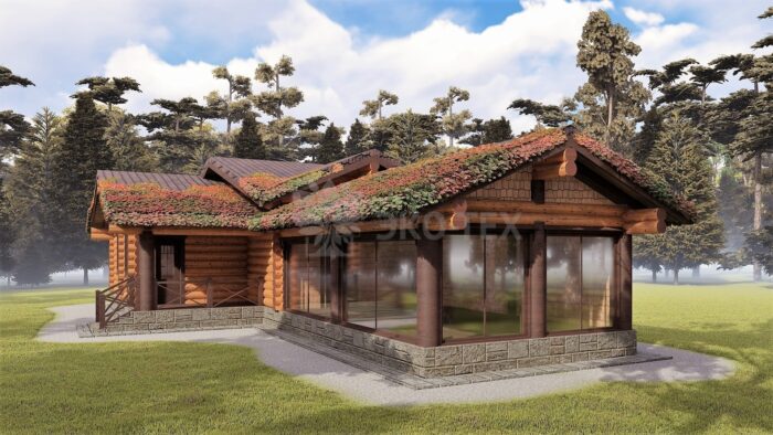 Проект бани Антоновка оцилиндрованное бревно