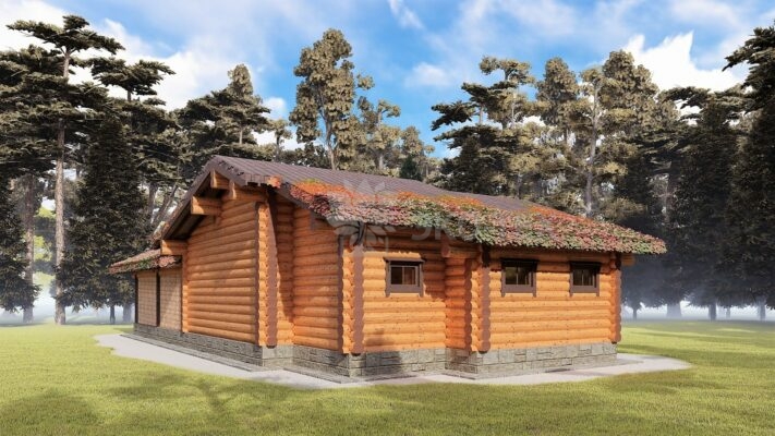 Проект бани Антоновка оцилиндрованное бревно